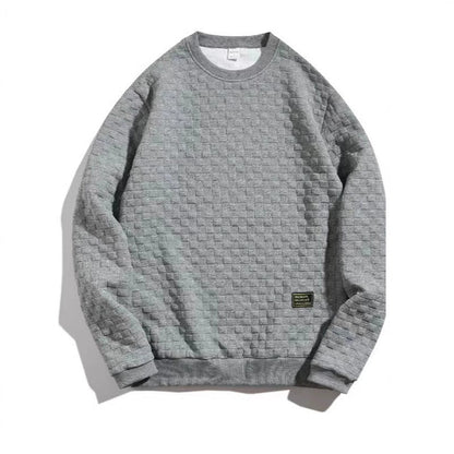 Herren Sweatshirt Strukturiert Modern Rundhals
