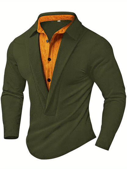 Herren Langarmhemd Modern mit Textildruck Elegantes Design