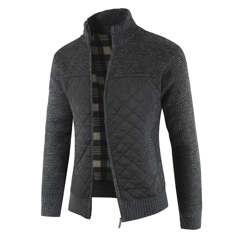 Herren Steppjacke Strickdetails Winterwarm Modisch
