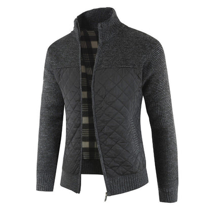 Herren Steppjacke Strickdetails Winterwarm Modisch