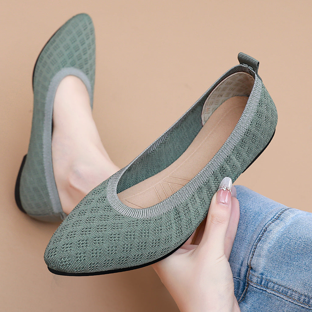 Damen Ballerinas Atmungsaktiv Flexibel Modisch