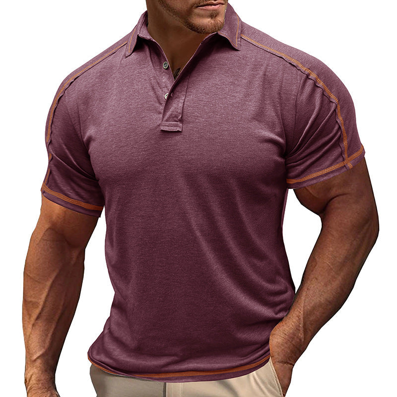 Herren Polo-Shirt Modern mit Kontrastnähten Casual