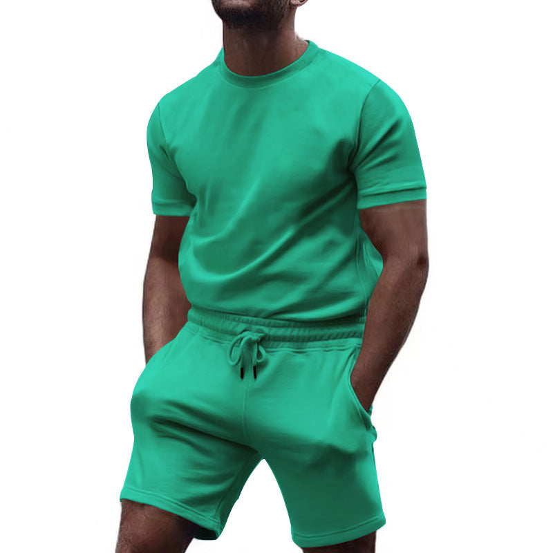 Herren Sportoutfit Rundhals Leicht Elastisch Laufshorts