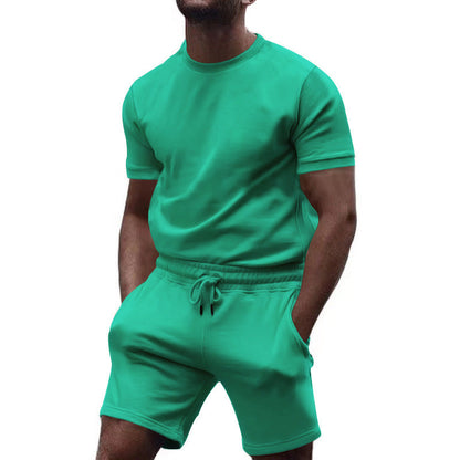 Herren Sportoutfit Rundhals Leicht Elastisch Laufshorts