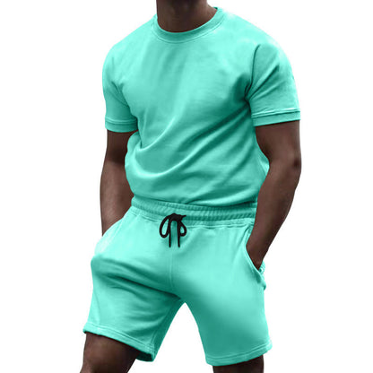 Herren Sportset Elastischer Bund Komfort Shorts Oberteil
