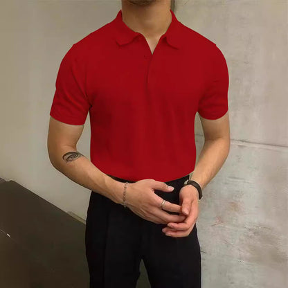Herren Polo-Shirt Atmungsaktiv Elegant Kragen Baumwolle