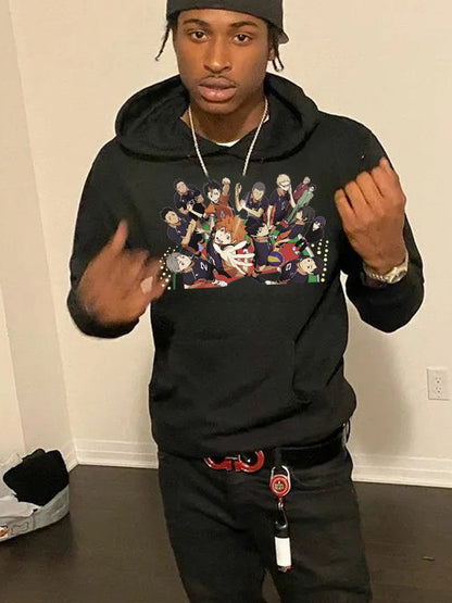 Herren Hoodie Anime Druck Berlin Streetwear Style