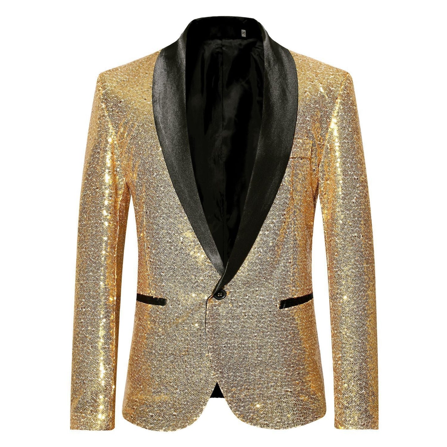 Herren Paillettenblazer Glänzend Elegant Revers