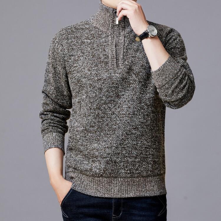 Herren Strickpullover Moderner Stehkragen Grobstrick Optik - BerlinGlamour