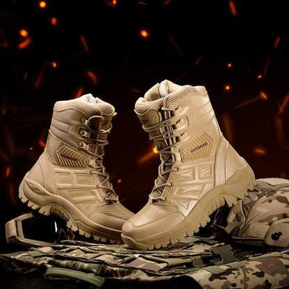 Herren Stiefel Tactical Militärstil mit Reißverschluss