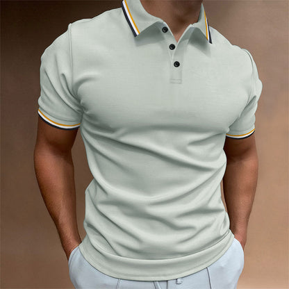 Herren Polohemd Modern Kontrastdetails Elegant - BerlinGlamour