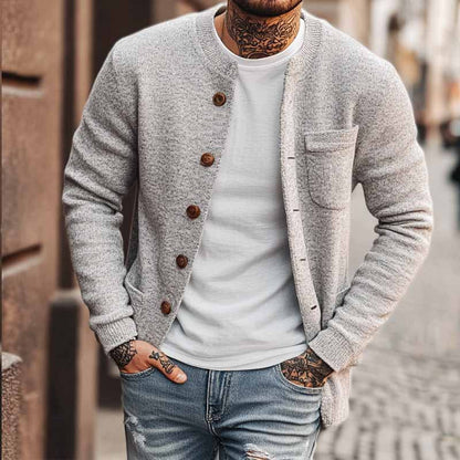 Herren Strickjacke Wolle Warm Gemütlich Winter