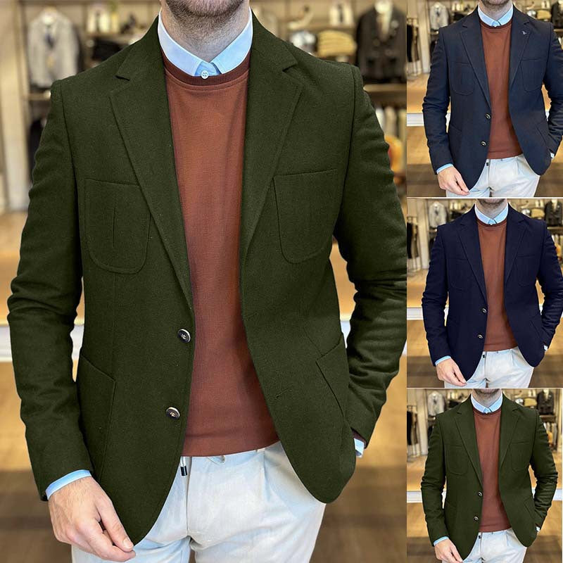 Herren Blazer Wildleder Elegant Slim Fit mit Taschen