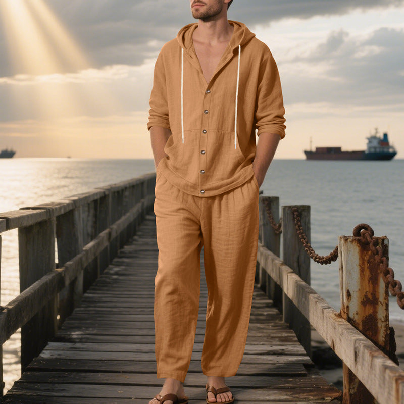 Herren Freizeit Set: Bequeme Hose und Kapuzenjacke Sportlich