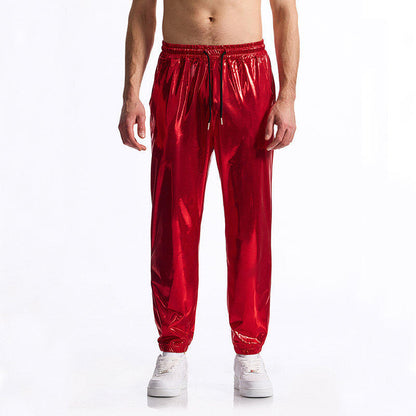 Herren Sporthose Glänzend Elastisch Sportliche Hose