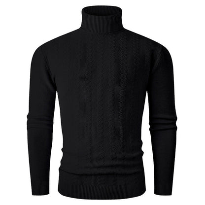 Herren Rollkragenpullover Strick muster Zopf Kragen Modern