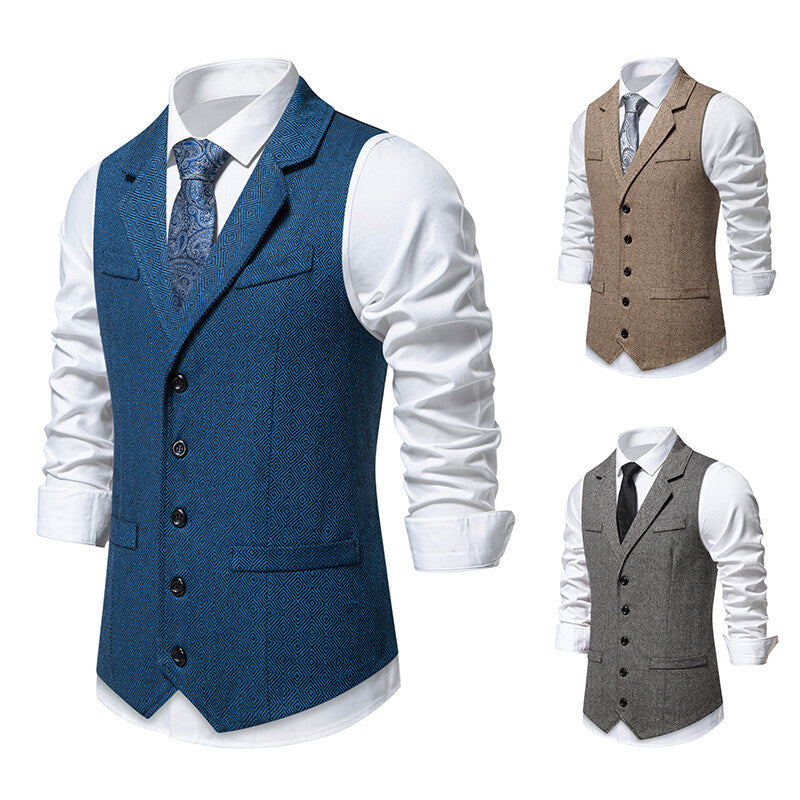 Herren Anzugweste Modern Slim Fit mit feiner Struktur