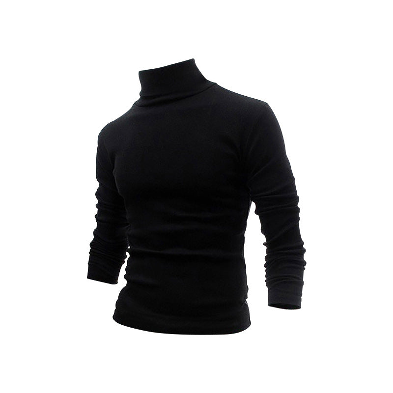 Herren Rollkragenpullover Elegantes Design Schwarz