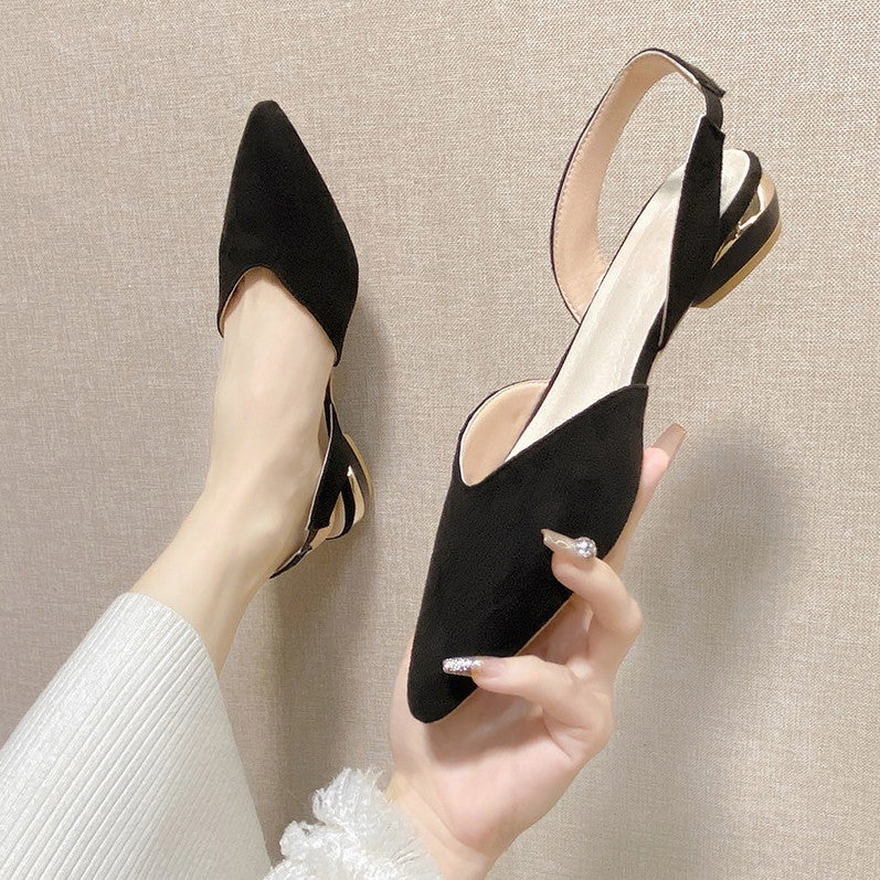 Damen Ballerinas Elegante Slingback Schuhe Mit Verstellbarem Riemen