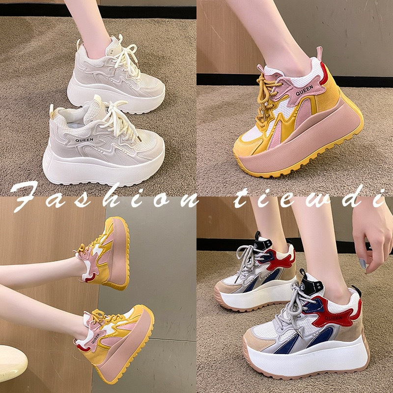 Damen Plateau Sneaker Chunky atmungsaktiv