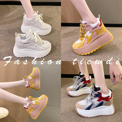 Damen Plateau Sneaker Chunky atmungsaktiv