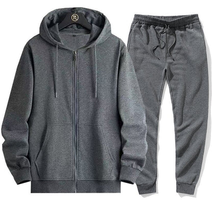 Herren Sportanzug Hoodie Joggingset Grau Modern