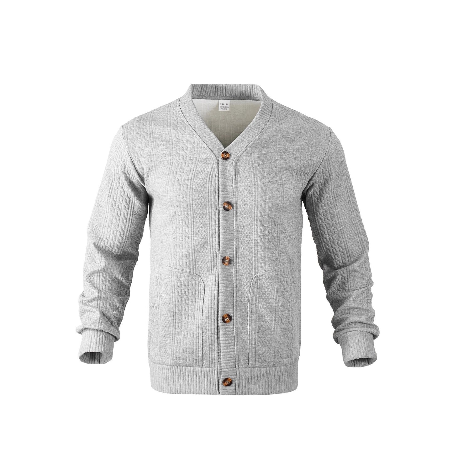 Herren Strickjacke Zopfmuster Modern Schwarz - BerlinGlamour