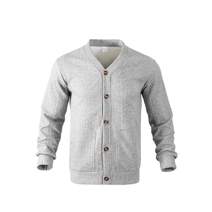 Herren Strickjacke Zopfmuster Modern Schwarz - BerlinGlamour