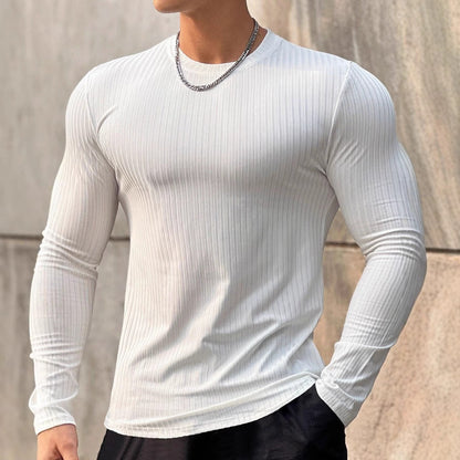 Herren Langarmshirt Feinripp Struktur Modern Berlin