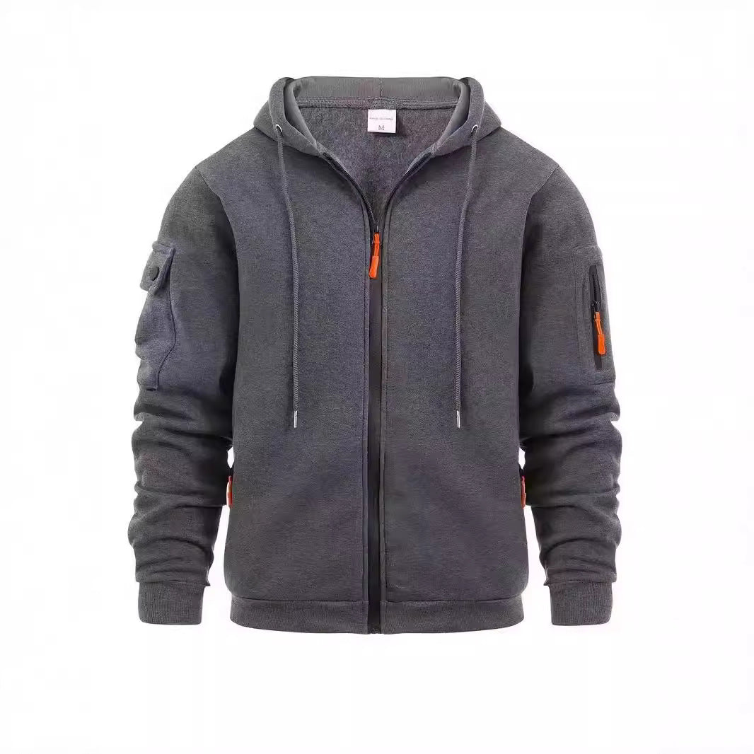 Herren Kapuzenjacke Funktionell Reißverschluss Taschen Sportlich