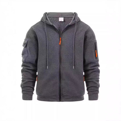 Herren Kapuzenjacke Funktionell Reißverschluss Taschen Sportlich
