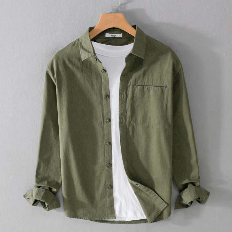 Herren Langarmhemd Baumwolle Bequem Elegant