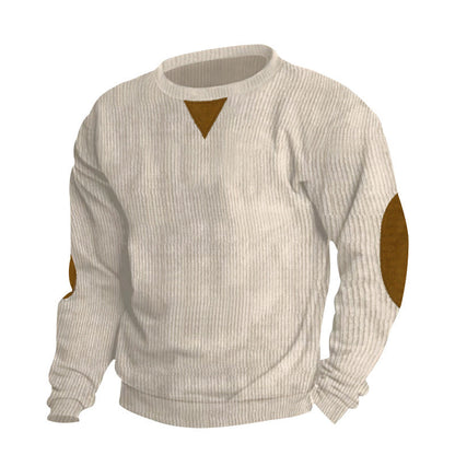 Herren Feinstrickpullover Modern mit Ellenbogen-Patches Stylisch