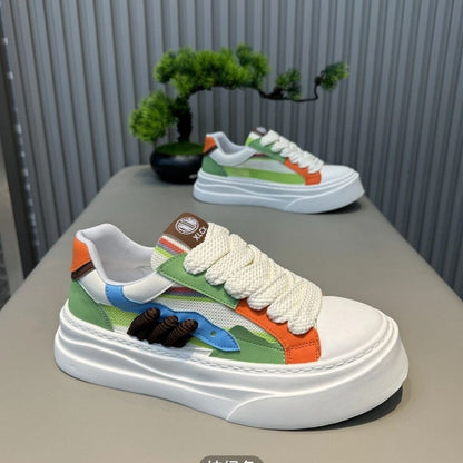 Damen Sneaker Plattform Schuhe Bequem Grafik Design