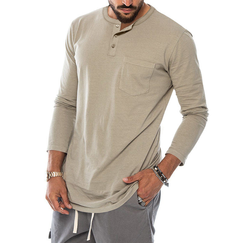 Ein moderner Langarm-Henley-Shirt für den Online-Shop sollte heißen: Langarm-Henley-Shirt mit modischem Knopfverschluss und praktischer Brusttasche BerlinGlamour 

Ich werde ihn