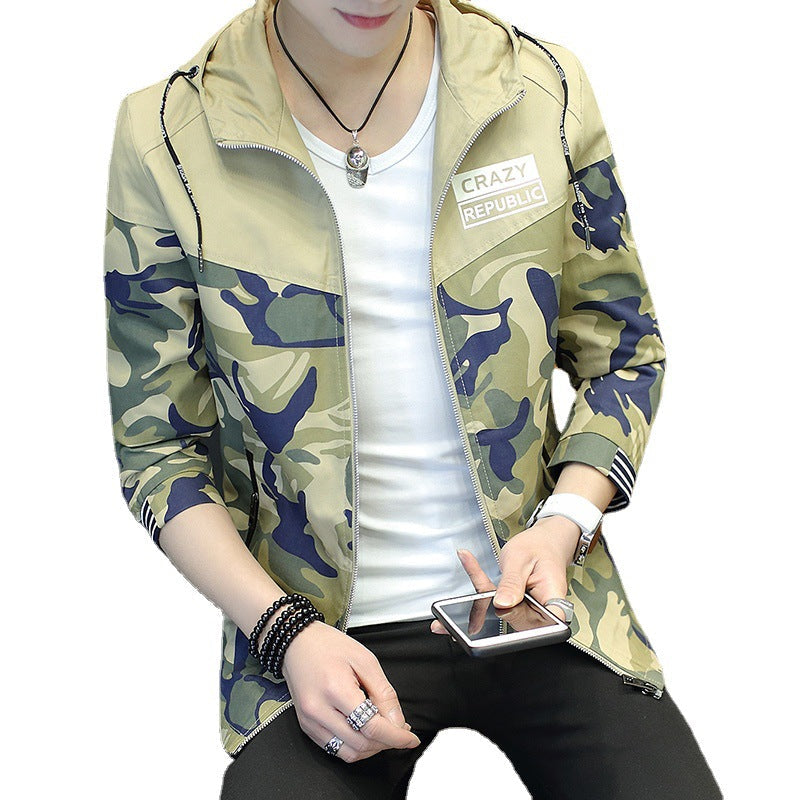 Herren Camouflage-Jacke Leicht Kapuze Elastisch