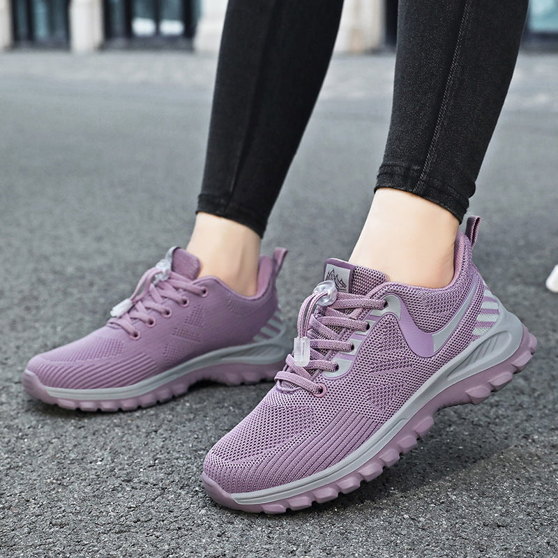Damen Laufschuhe Atmungsaktiv Elastisch Schnellschnürsystem