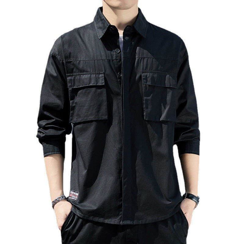 Herren Hemdjacke Modern mit Taschen Praktisch