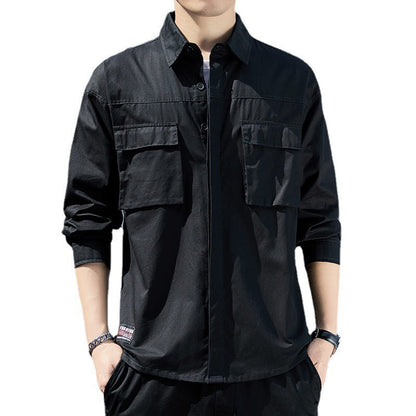 Herren Hemdjacke Modern mit Taschen Praktisch