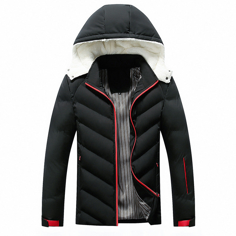 Herren Winterjacke Gefüttert Warm mit Abnehmbarer Kapuze - BerlinGlamour