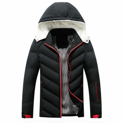 Herren Winterjacke Gefüttert Warm mit Abnehmbarer Kapuze - BerlinGlamour