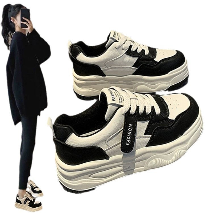 Damen Sneaker Plateau Chunky Klettverschluss Trend