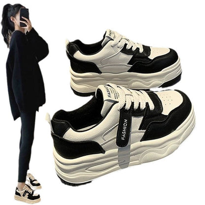 Damen Sneaker Plateau Chunky Klettverschluss Trend