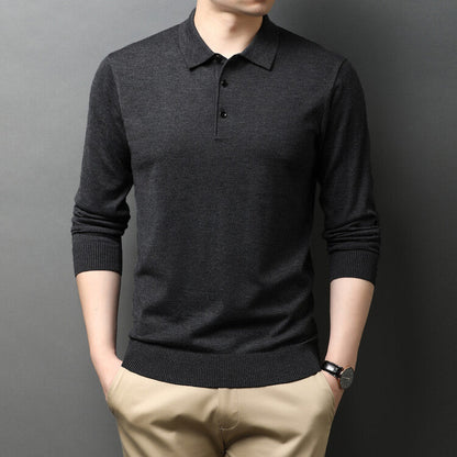 Eleganter Herren Strickpullover Polokragen Modern