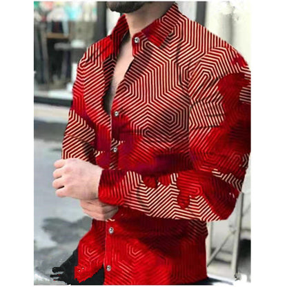 Herren Langarmhemd Graffiti Design Modern Trendy