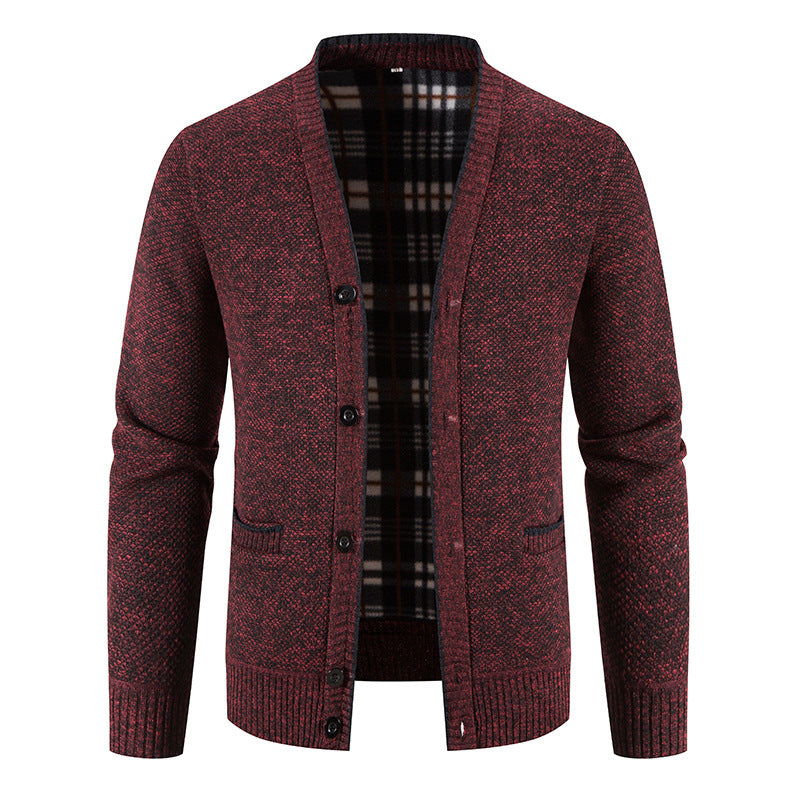 Herren Strickjacke Rautenmuster Elegant Modern