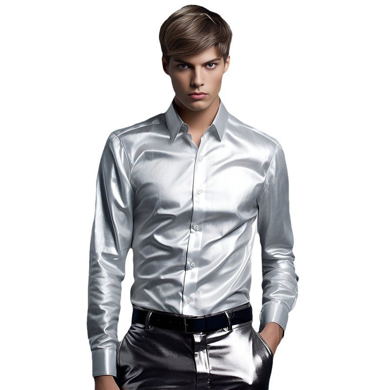 Elegantes Herren-Hemd Glänzend Modern