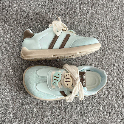 Damen Sneaker Sportlich Kindermotive Klettverschluss