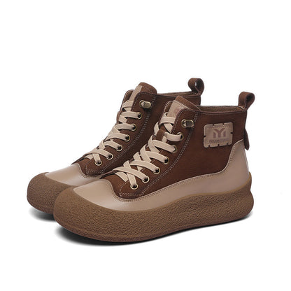 Damen Sneaker Hoch Plateau Stabile Sohle Trendy
