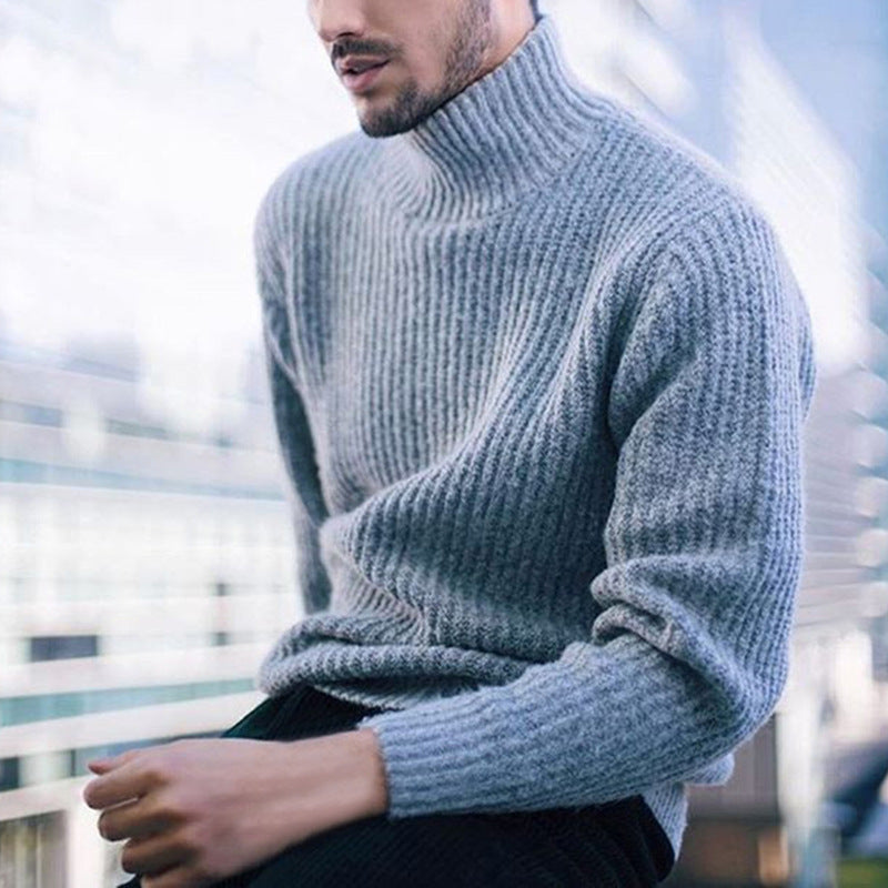 Herren Rollkragenpullover Warm aus Merinowolle Qualität - BerlinGlamour